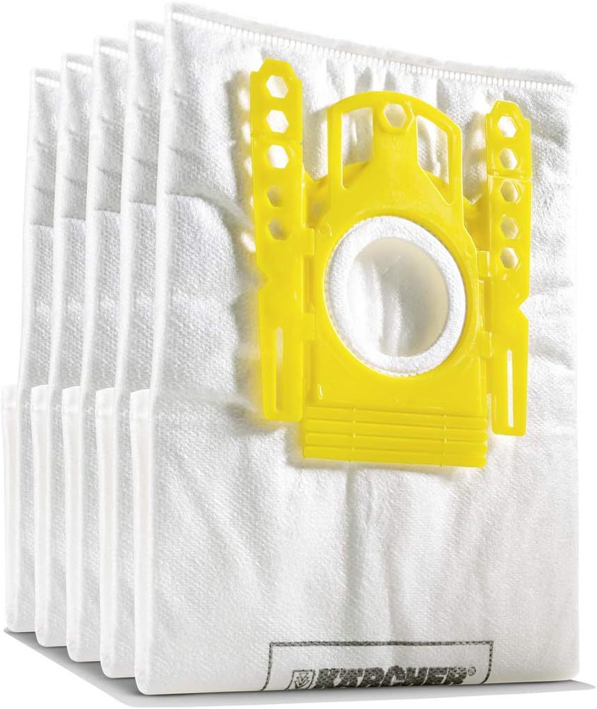 Kärcher Pack 5 VC Fleece Vacuum Bags 6.904-329.0, White / Yellow, 1 - Pack - Image 4