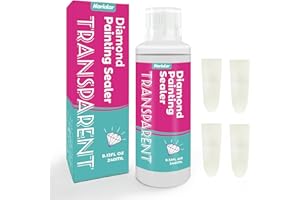 Nariolar Gemstone Painting Sealer 8 Oz (240ml), Transparent Gemstone Painting Glue with Finger Cot for Sealing and Shining Diamonds