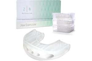 2B Balanced Transparent Silicone Jaw Exerciser - Non-Toxic & Free of Dyes - 3 Resistance Levels Jaw Trainer - Jaw Strengthener & Face Exerciser - Ideal Mewing Device and Jaw Training