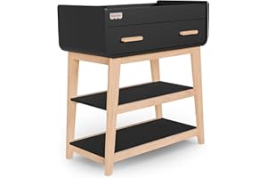 Fisher Price Iris/Siesta Changing Table by Dream On Me, Matte Black Vintage Oak