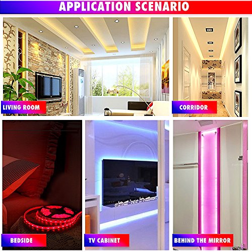 sanwo WiFi Wireless Smart Phone Control Light Strip Kit(WiFi Controller +Light Strip + Power + Manual), 32.8ft 600LEDS 5050RGB Waterproof IP65 LED Lights, Support for Android 、IOS and Alexa - Thumbnail 6