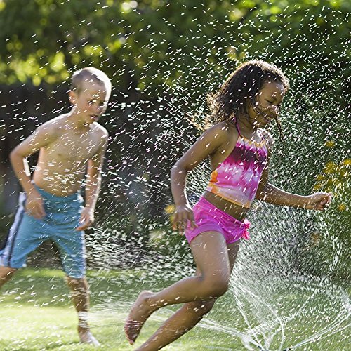 image for Ihomepark Lawn Sprinkler System, Automatic Outdoor 360 Rotating  Adjus
