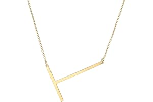 MOWOM Personalized Initial Letter Pendant Necklace Custom Engraving Name Date for Women Girl Girlfriend Stainless Steel Large