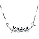 Sterling Silver Rabbit/Cat/Snail/Deer/Unicorn/Monkey/Elephant/Hummingbird/Butterfly Necklace Sterling Silver Animal Themed Jewelry Christmas Halloween Gifts For Women Girls Animal Lover