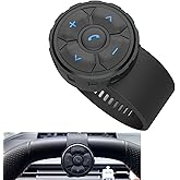 Bluetooth Media Button Remote Control IPX6 Waterproof Strap Type Wireless Controller for Car Bike Motorbike Steering Wheel Siri Call &amp; Camera Compatible for iPhone Samsung Galaxy Any Android Device