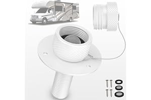 F-PIANWE All Metal RV City Water Inlet with Check Valve RV Water Inlet -rv Water Fill Inlet Leak Proof & Universal Fit for RV Camper Motorhome Trailer Marine -White