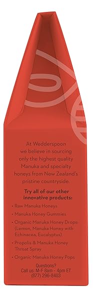 WEDDERSPOON ORGANIC MANUKA HONEY DROPS, GINGER & ECHINACEA, 20 COUNT (PACK OF 1) | GENUINE NEW ZEALAND HONEY | PERFECT REMEDY FOR DRY THROATS