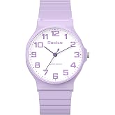 SOCICO Kids Analog Watch 30M Waterproof for Boys &amp; Girls 5-16 Years Old | | Easy Read Dial | Teaching Time | Sports Style | Light Weight | Soft Silicone Band | Birthday Gift for Children| Outdoor