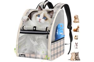 Pawaboo Cat Carrier Backpack, Pet Carrier Backpack for Kitties Small Dogs Puppies, Breathable Cat Bag Carrier, Small Dog Trav