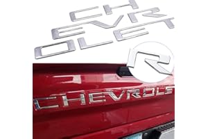 JHAZE Tailgate Inserts Letters Compatible for 2019 2020 2021 2022 2023 2024 Silverado, 3D Raised & Strong Adhesive Decals Letters, Tailgate Emblems Inserts Letters - Chrome Silver