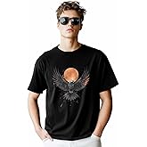 Eagle Men's Graphic T-Shirt, Casual Short Sleeve Men's Printed Tee, Sunset Summer Crewneck Top, Trendy Gift for Men