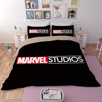 Evday 3d Marvel Avengers Duvet Cover Set Heavy Duty Microsoft Fiber Comfortable Kids Bed Set Including 1duvet Cover 2pillowcases King Queen Full Twin