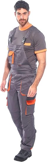 Portwest TX12 Texo Contrast Bib and Brace Overalls Mens Black M view 5