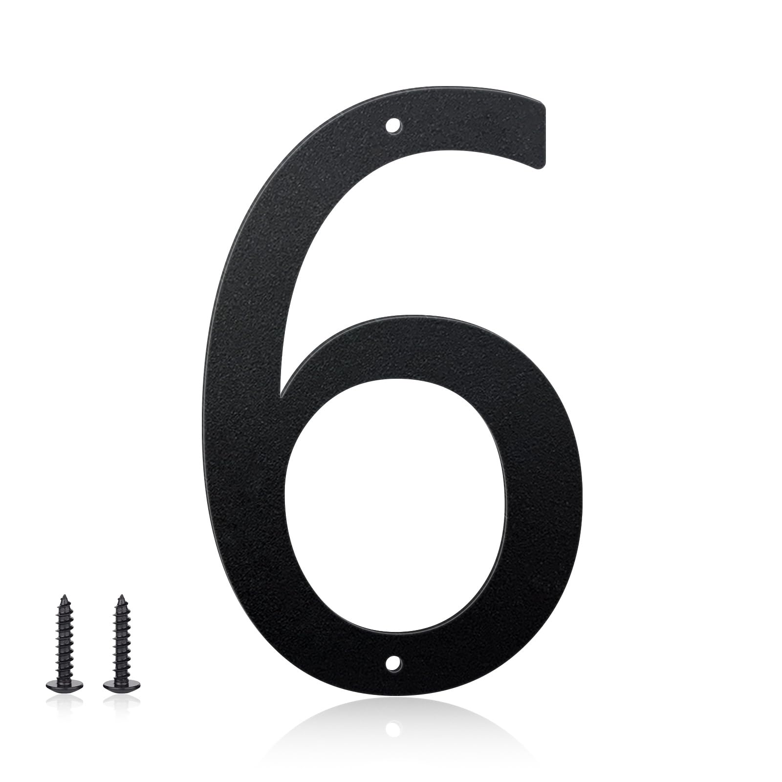 Photo 1 of 4 Inch House Numbers and Metal Letters for Outdoor Signs, House Numbers for Outside, Aluminum Address Letters and Numbers for Door, Mailbox, Garden, Perfect for Home or Office (Number 6)