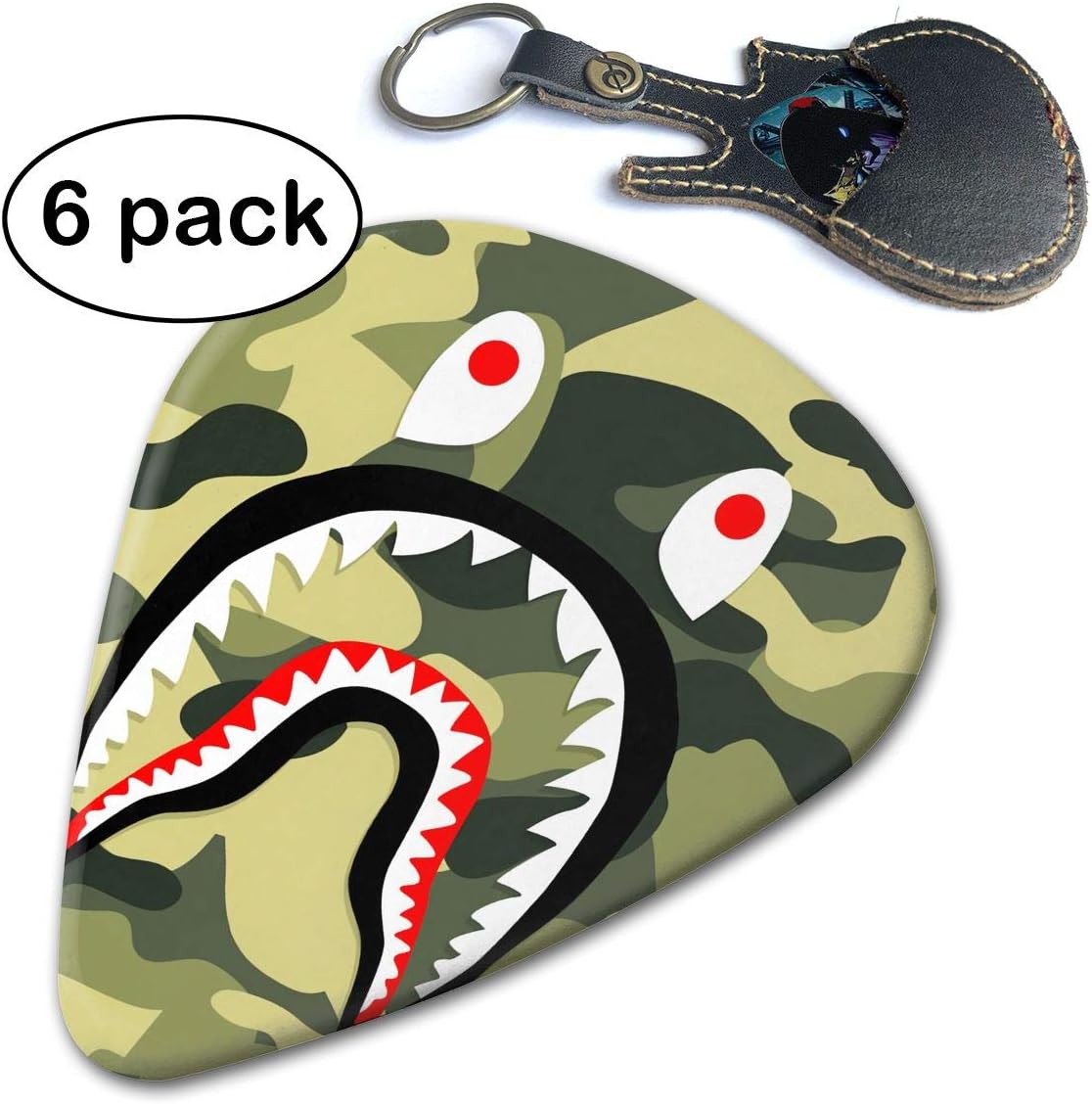 Bape 351 Shape Classic Picks (6 Pack) For Electric Guitar, Acoustic Guitar, Mandolin And Bass