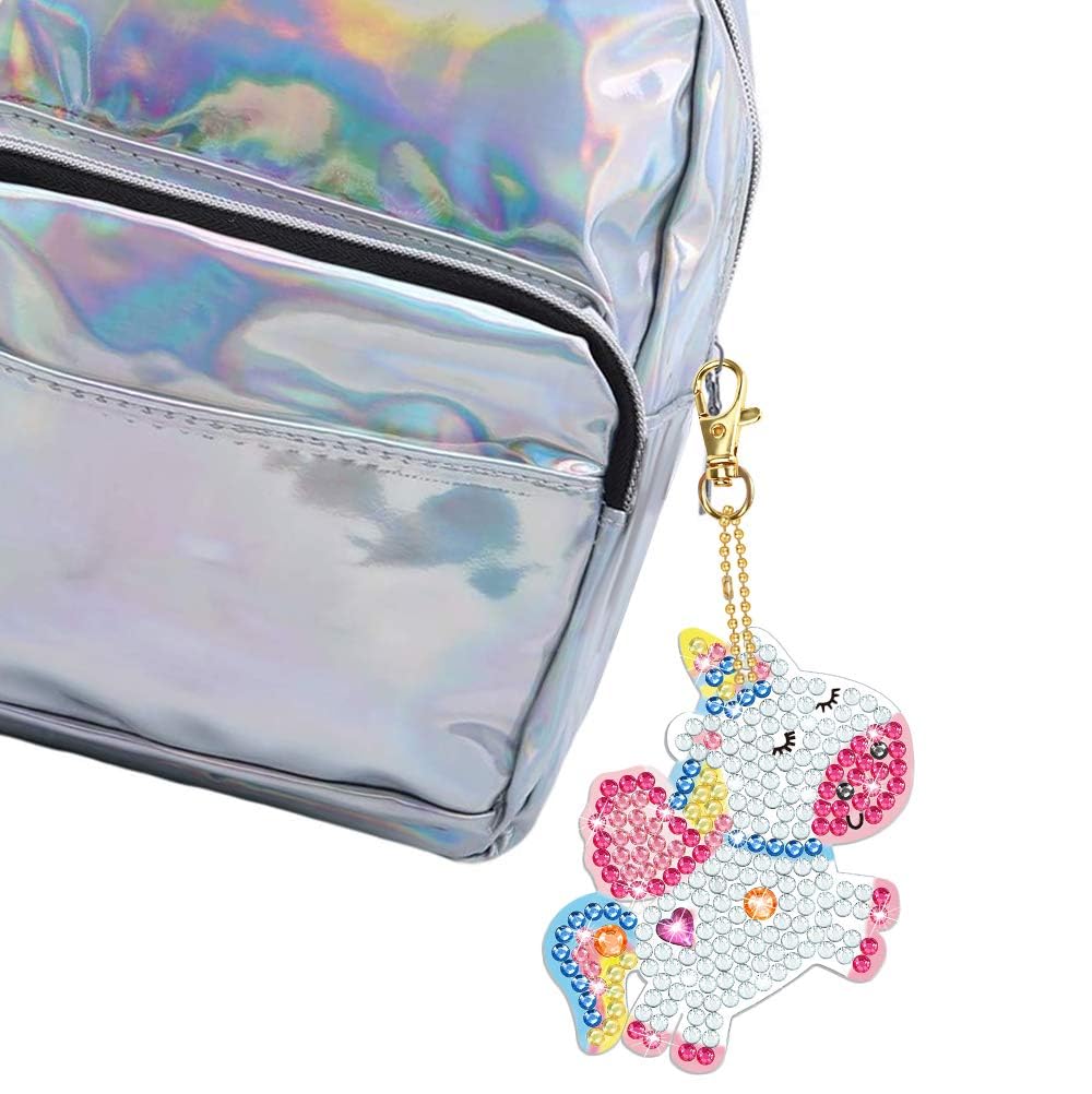 Arts and Crafts for Kids Ages 8-12 - Make Your Own GEM Keychains - 5D Diamond Art Painting by Numbers Kits Girls Kids Ages 3-5 4-6 6-8 Toys Birthday Easter Basket Stuffers Christmas Stocking Gifts