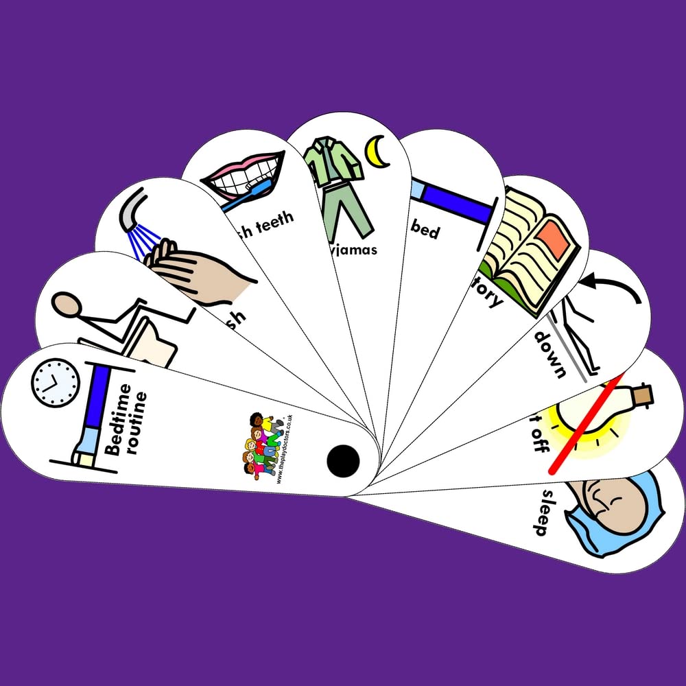 The Play Doctors Bedtime Routine Emotion Fan – Visual Schedule for Autism, ASD, SEN & Speech Delay | Nonverbal Communication Aid for Children | Bedtime Routine Support for Special Needs