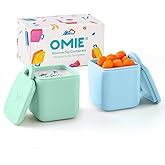 OmieBox (2 Pack) Leakproof Dips Containers to Go, Salad Dressing Container, Condiment Container with Lids - Food Safe Silicone - 4 Ounces (Blue/Mint)
