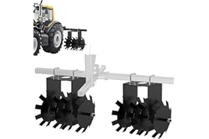 OUTGOODS 2PCS Disk Plow for ATV/UTV - 32" Plowpull Behind Tiller,Universal 2" Hitch, Adjustable Height Design - Pull-Back Soil Cultivator for Farming, Gardening - Enhances Soil Aeration & Crop Production