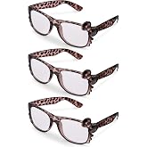 JATEBI 3 Pairs Cheetah Print Kawaii Glasses Square Bow Glasses | Leopard Print Sunglasses, Y2k Grunge Accessories for Women Cosplay