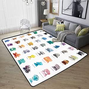 Rocks Gemstones Alfombra de piso, supersuave y acogedora, con base de