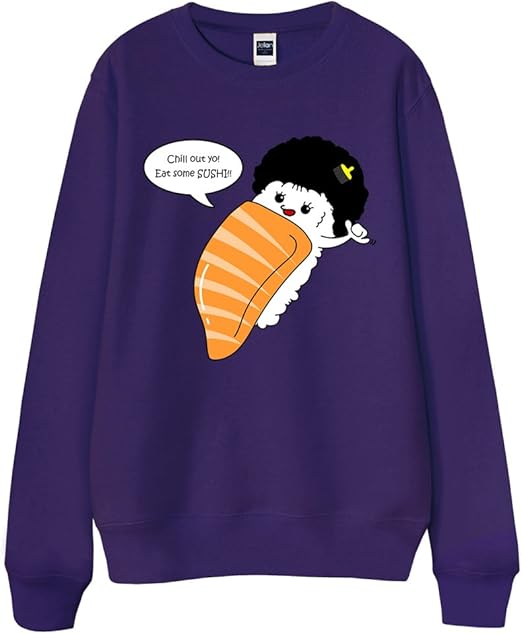 Amazon Co Jp ノーブランド品 アフロ寿司 パープル Lサイズ メンズスウェット 服 ファッション小物