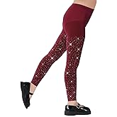 LinkSphere Footless Tights for Girls, Sparkle Rhinestone Stockings Ultra-Soft Kids Microfiber Tights