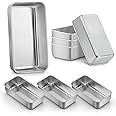 LIANYU 8 Pack 9x5 Loaf Pans for Bread Baking, Stainless Steel Baking Bread Pans, Small Loaf Tins for Homemade Brownies and Pound Cakes, Dishwasher Safe