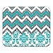 Non-Slip Rectangle Mousepad, FINCIBO Teal Chevron Damask Mouse Pad for Home, Office and Gaming Desk