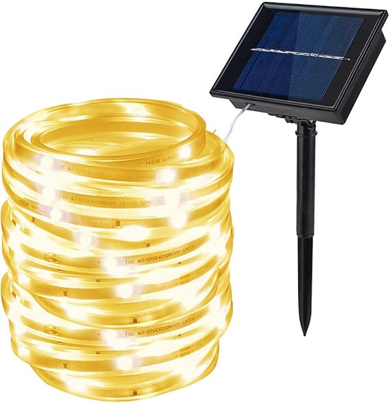 100Leds Solar Strip Lights Outdoor,KINGCOO Waterproof 16.4ft/5M