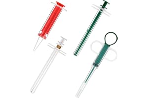 Patelai 4 Pcs Cat Pill Shooter Pet Plunger Popper Shooter Dog Pill Gun Pet Medicine Feeder Dispenser Syringe Puppy Tablet Feeding Tool for Small Animals(Green, Green and red, White)