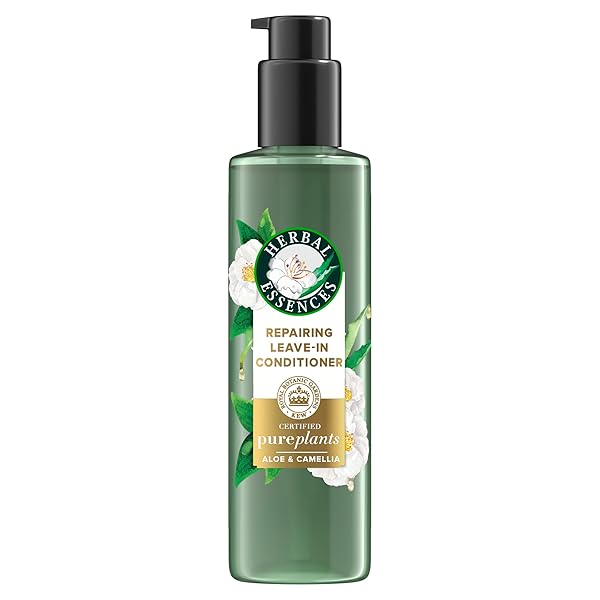 HERBAL ESSENCES REPAIRING LEAVE-IN CONDITIONER, CERTIFIED PURE PLANTS, WITH ALOE AND CAMELLIA FLOWER OIL, 7.6 FL OZ