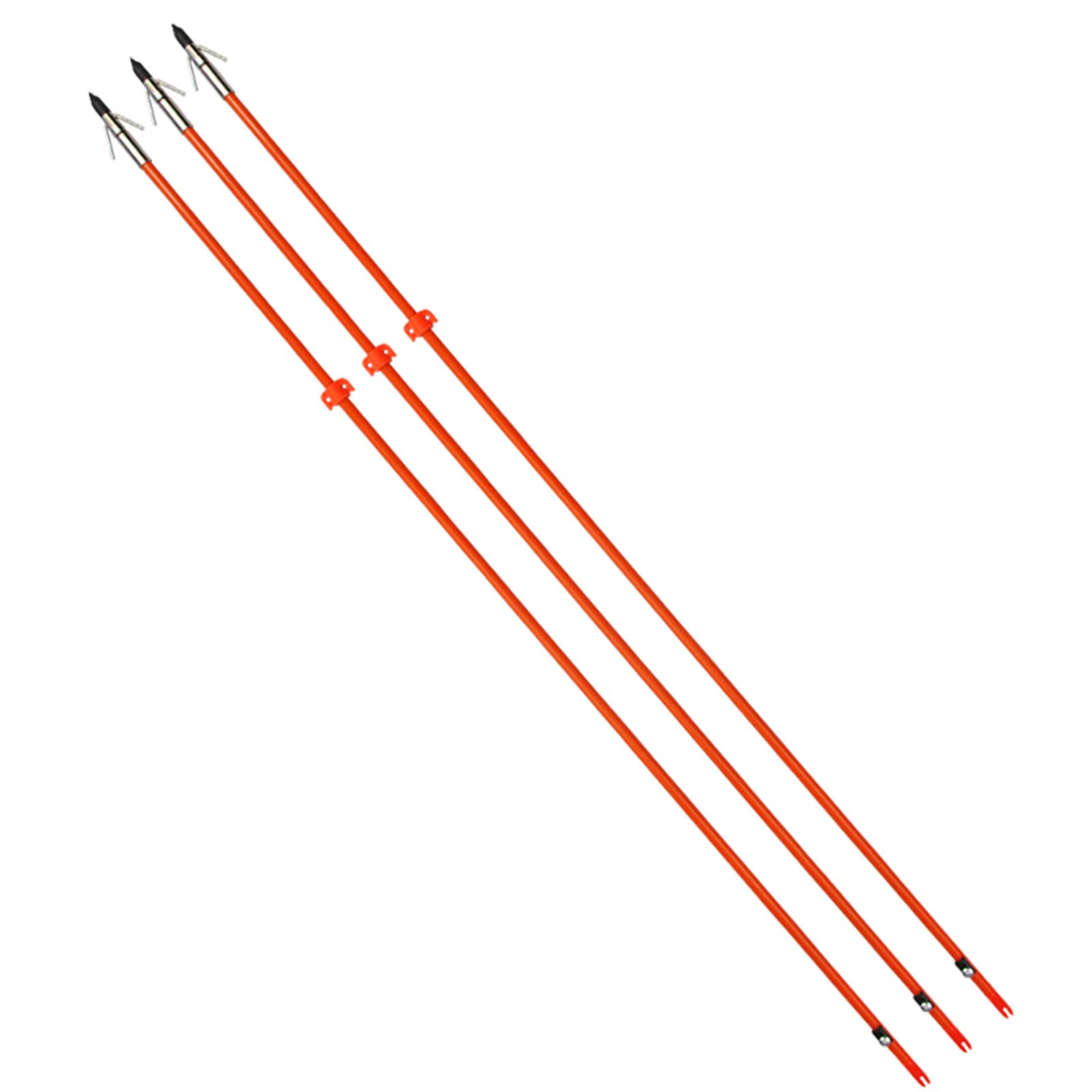 NIKA ARCHERY Bowfishing Arrows 32" Fish Hunting Solid Fiberglass Shaft with Safety Slide and Stopper for All Bows