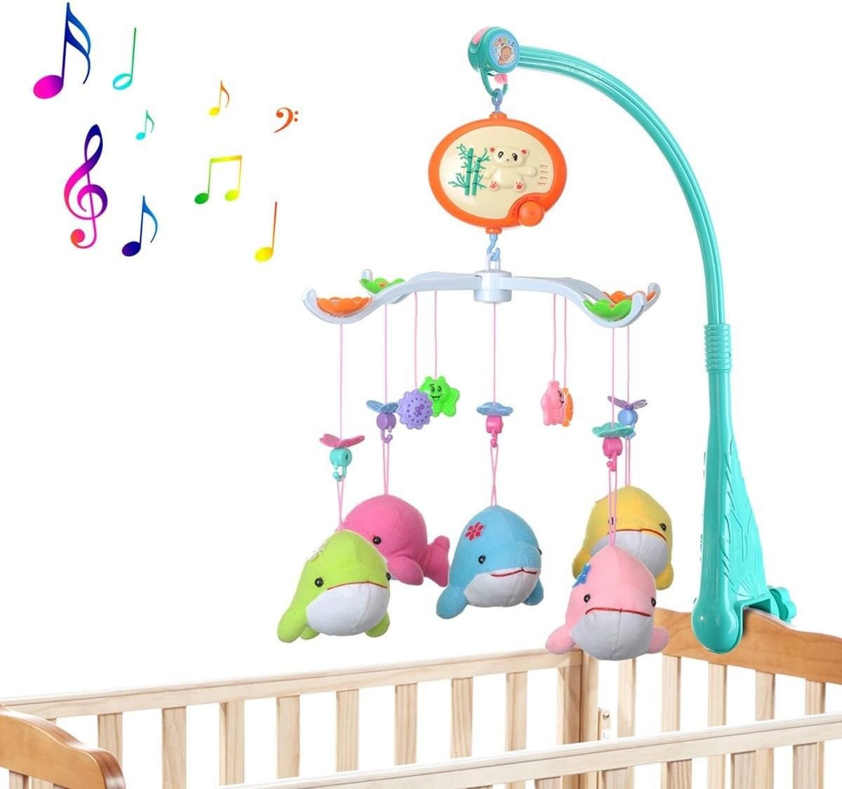 Baby Crib Toy Mobile Bed Bell Toy Holder Arm Bracket + Bed Bell With Music Box Toys Allows To Rotate 360 Degree