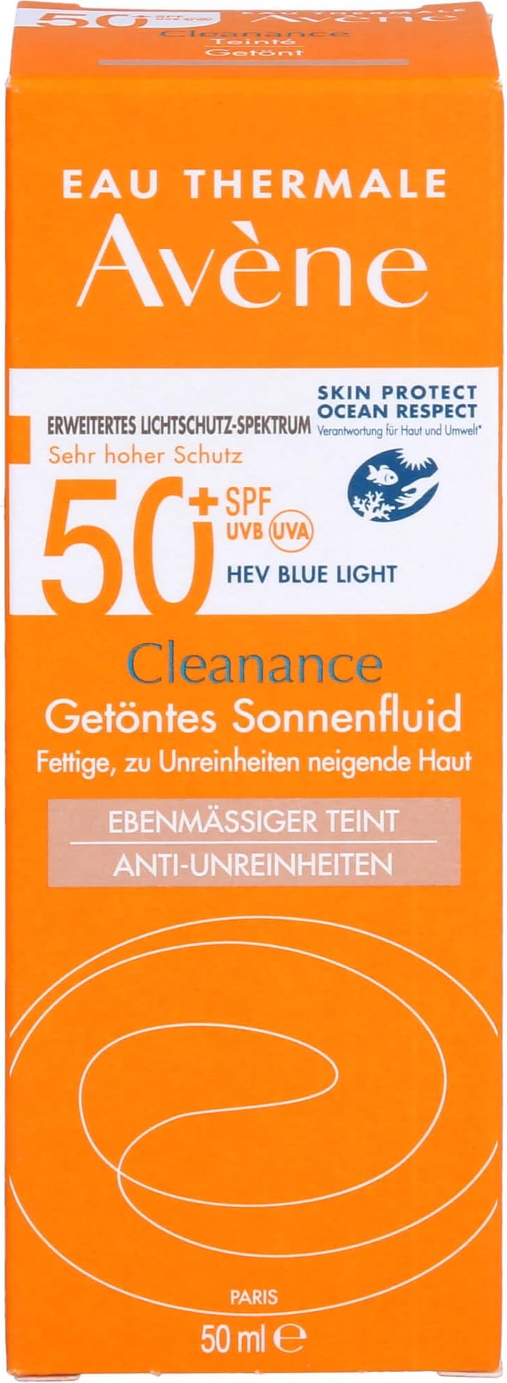 Avene Cleanance Solar SPF50+ Tinted Sunscreen 50ml Very High Protection
