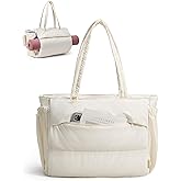 BAGSMART Tote Bag for Women, 22L Puffer Gym Bag for 40oz Tumbler, Work Tote Handbag for Travel Yoga College