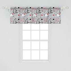 Ambesonne Mid Century Window Valance, Scientific