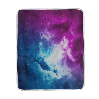 Micro Fleece Plush Soft Baby Blanket Nebula Galaxy Fluffy Warm Toddler BedCrib Blanket Lightweight Flannel Daycare Nap Kids Sleeping Tummy Time Throw