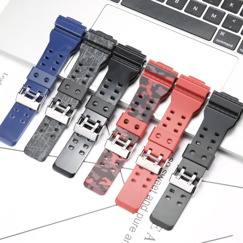 Resin Replacement Bands Compatible with Casio G-Shock GA100 GA-100 GA-120 GA110 GD-120 GD100 Watch Strap