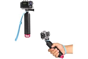 Walway Floating Hand Grip Waterproof Handheld Selfie Stick Monopod Grip Handle Mount Compatible with GoPro Hero 10, 9, 8, 7, Hero Session, Fusion, Max, AKASO, SJCAM, DJI Osmo Action Cameras (Pink)
