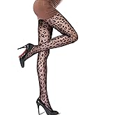86 V THE BUTCHER Women's 15D Black Leopard Cheetah Zebra Print Tights - Funky Animal Patterned Tights for Women,