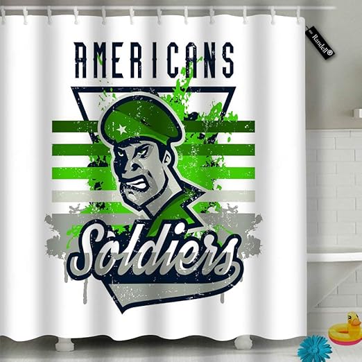Axtuxdell Bathroom Curtains Shower Curtain Military Theme