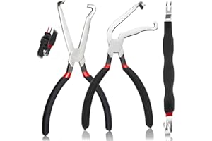 CRELYSTER 3Pcs Electrical Disconnect Pliers, Electrical Disconnect Pliers for Cars, 37960,37980, Electrical Connector Separator, Automotive Fuel Line Disconnect Tool, Push Tab Plugs Styles