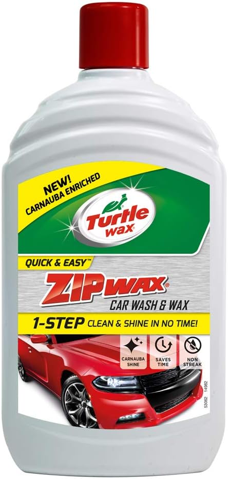 Turtle Wax 52822 Zip Wax Super Concentrated Car Wash Shampoo & Wax 500ml