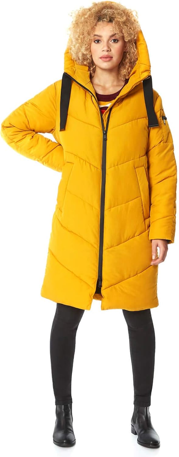 Roman Originals Women Chevron Padded Longline Coat Ladies Autumn