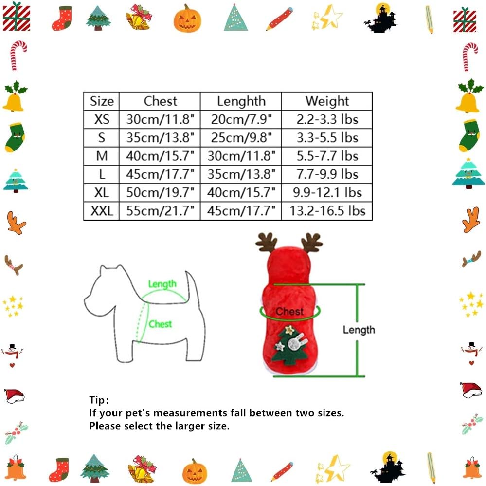 JIMACRO Dog Christmas Clothes Pet Santa Suit Cute Reindeer Dog Costume Cat Costume Warm Winter Coat for Pet - Image 3