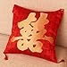 Andreannie Chinese Style Happiness Wedding Decoration Pillow Cotton Linen Throw Pillow Case Cushion Cover Home Office Decorative 18inch x 18 inch (Happiness)¡­