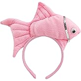 Unisex Cartoon Headband Stuffed Fish Shape Hair Hoop Plush Party Headpiece Hairband Party Cosplay Costume Props