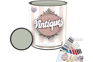 Vintiques Chalk & Mineral Paint plus color card, Matte Finish- Easy Application for DIY Projects - Furniture, Wood, Metal, Home Decor and More, Sagebrush, 32oz