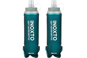INOXTO Soft Flask,Collapsible Soft Water Bottles for Hydration Vests and Running Packs, Soft Flask Running Bottles for Hiking Cycling(250/500 ml) (2 PCS 500ML)